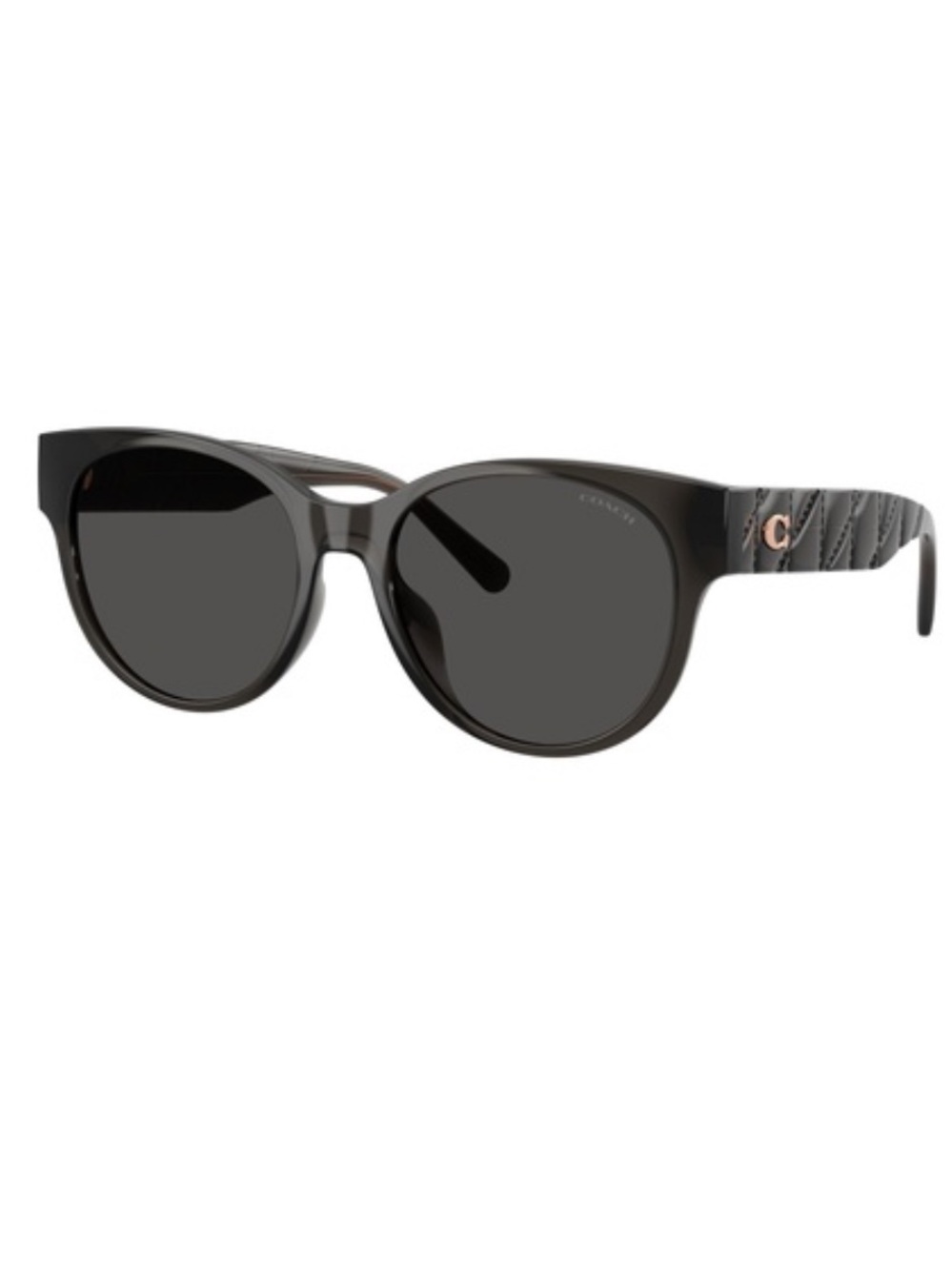 Coach Black Women's Sunglasses with Quilted Temples and Gold C Accent